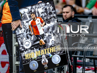 Feyenoord Rotterdam defender David Hancko plays his 100th match for Feyenoord during the match between Feyenoord and Twente at the Feyenoord...