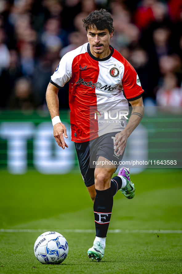 Feyenoord Rotterdam defender Hugo Bueno plays during the match between Feyenoord and Twente at the Feyenoord stadium De Kuip for the Dutch E...