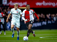 FC Twente midfielder Sem Steijn and Feyenoord Rotterdam midfielder Quinten Timber play during the match between Feyenoord and Twente at the...