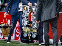 Feyenoord Rotterdam defender David Hancko plays his 100th match for Feyenoord during the match between Feyenoord and Twente at the Feyenoord...