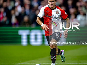 Feyenoord Rotterdam defender Hugo Bueno plays during the match between Feyenoord and Twente at the Feyenoord stadium De Kuip for the Dutch E...