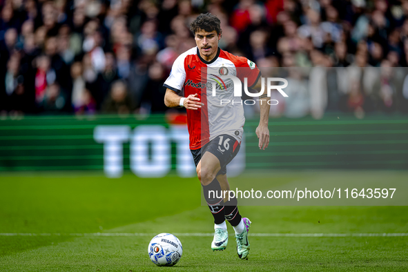 Feyenoord Rotterdam defender Hugo Bueno plays during the match between Feyenoord and Twente at the Feyenoord stadium De Kuip for the Dutch E...