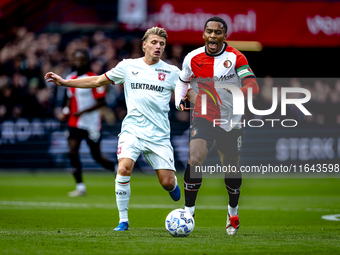 FC Twente midfielder Sem Steijn and Feyenoord Rotterdam midfielder Quinten Timber play during the match between Feyenoord and Twente at the...