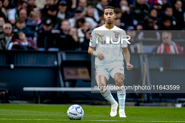 FC Twente defender Anass Salah-Eddine plays during the match between Feyenoord and Twente at the Feyenoord stadium De Kuip for the Dutch Ere...