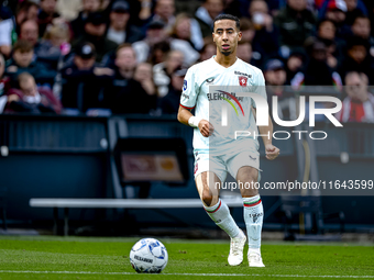 FC Twente defender Anass Salah-Eddine plays during the match between Feyenoord and Twente at the Feyenoord stadium De Kuip for the Dutch Ere...