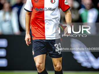 Feyenoord Rotterdam defender David Hancko plays during the match between Feyenoord and Twente at the Feyenoord stadium De Kuip for the Dutch...