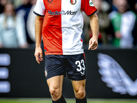 Feyenoord Rotterdam defender David Hancko plays during the match between Feyenoord and Twente at the Feyenoord stadium De Kuip for the Dutch...