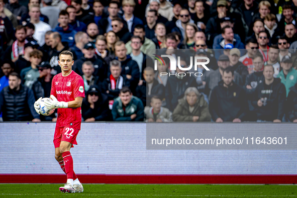 Feyenoord Rotterdam goalkeeper Timon Wellenreuther plays during the match between Feyenoord and Twente at the Feyenoord stadium De Kuip for...