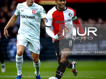 FC Twente midfielder Sem Steijn and Feyenoord Rotterdam midfielder Quinten Timber play during the match between Feyenoord and Twente at the...