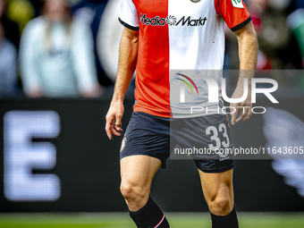 Feyenoord Rotterdam defender David Hancko plays during the match between Feyenoord and Twente at the Feyenoord stadium De Kuip for the Dutch...