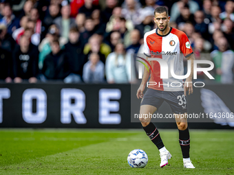 Feyenoord Rotterdam defender David Hancko plays during the match between Feyenoord and Twente at the Feyenoord stadium De Kuip for the Dutch...