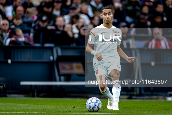 FC Twente defender Anass Salah-Eddine plays during the match between Feyenoord and Twente at the Feyenoord stadium De Kuip for the Dutch Ere...