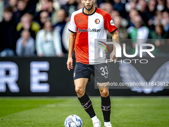 Feyenoord Rotterdam defender David Hancko plays during the match between Feyenoord and Twente at the Feyenoord stadium De Kuip for the Dutch...