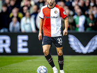 Feyenoord Rotterdam defender David Hancko plays during the match between Feyenoord and Twente at the Feyenoord stadium De Kuip for the Dutch...