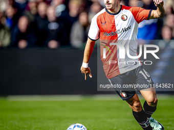 Feyenoord Rotterdam defender Hugo Bueno plays during the match between Feyenoord and Twente at the Feyenoord stadium De Kuip for the Dutch E...