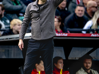 Feyenoord Rotterdam trainer Brian Priske is present during the match between Feyenoord and Twente at the Feyenoord stadium De Kuip for the D...