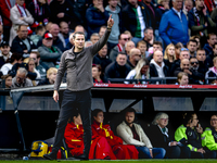 Feyenoord Rotterdam trainer Brian Priske is present during the match between Feyenoord and Twente at the Feyenoord stadium De Kuip for the D...