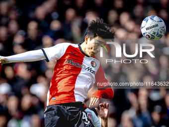 Feyenoord Rotterdam midfielder Inbeom Hwang plays during the match between Feyenoord and Twente at the Feyenoord stadium De Kuip for the Dut...