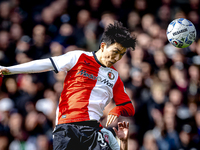 Feyenoord Rotterdam midfielder Inbeom Hwang plays during the match between Feyenoord and Twente at the Feyenoord stadium De Kuip for the Dut...