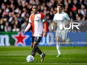 Feyenoord Rotterdam midfielder Quinten Timber plays during the match between Feyenoord and Twente at the Feyenoord stadium De Kuip for the D...