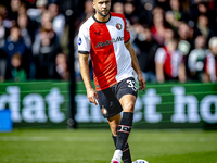 Feyenoord Rotterdam defender David Hancko plays during the match between Feyenoord and Twente at the Feyenoord stadium De Kuip for the Dutch...