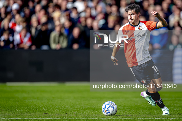 Feyenoord Rotterdam defender Hugo Bueno plays during the match between Feyenoord and Twente at the Feyenoord stadium De Kuip for the Dutch E...