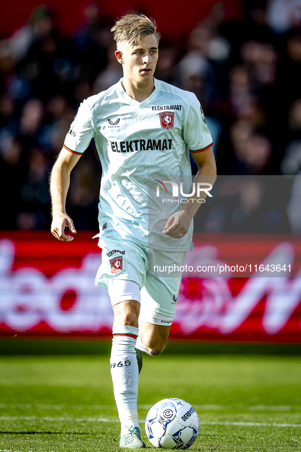 FC Twente defender Max Bruns plays during the match between Feyenoord and Twente at the Feyenoord stadium De Kuip for the Dutch Eredivisie s...