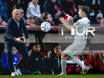 FC Twente trainer Joseph Oosting and FC Twente midfielder Youri Regeer participate in the match between Feyenoord and Twente at the Feyenoor...