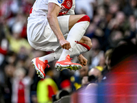 AFC Ajax Amsterdam forward Wout Weghorst celebrates the 2-1 goal during the match between Ajax and Groningen at the Johan Cruijff ArenA for...