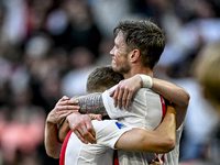 AFC Ajax Amsterdam forward Wout Weghorst celebrates the 2-1 goal during the match between Ajax and Groningen at the Johan Cruijff ArenA for...