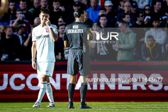 FC Twente defender Mees Hilgers plays during the match between Feyenoord and Twente at the Feyenoord stadium De Kuip for the Dutch Eredivisi...