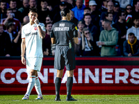 FC Twente defender Mees Hilgers plays during the match between Feyenoord and Twente at the Feyenoord stadium De Kuip for the Dutch Eredivisi...