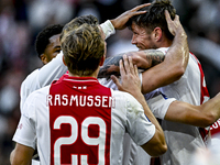 AFC Ajax Amsterdam forward Wout Weghorst celebrates the 2-1 goal during the match between Ajax and Groningen at the Johan Cruijff ArenA for...