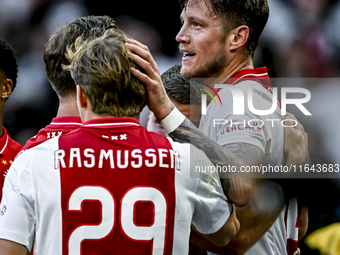 AFC Ajax Amsterdam forward Christian Rasmussen celebrates the 2-1 goal during the match between Ajax and Groningen at the Johan Cruijff Aren...