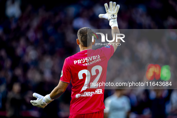 Feyenoord Rotterdam goalkeeper Timon Wellenreuther plays during the match between Feyenoord and Twente at the Feyenoord stadium De Kuip for...