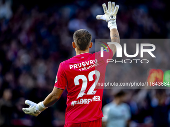 Feyenoord Rotterdam goalkeeper Timon Wellenreuther plays during the match between Feyenoord and Twente at the Feyenoord stadium De Kuip for...