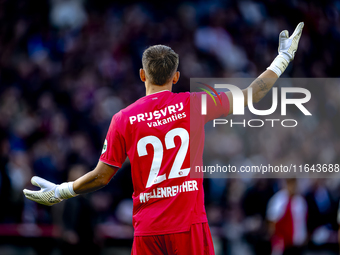 Feyenoord Rotterdam goalkeeper Timon Wellenreuther plays during the match between Feyenoord and Twente at the Feyenoord stadium De Kuip for...