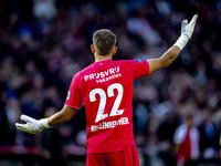 Feyenoord Rotterdam goalkeeper Timon Wellenreuther plays during the match between Feyenoord and Twente at the Feyenoord stadium De Kuip for...