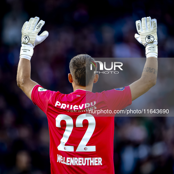 Feyenoord Rotterdam goalkeeper Timon Wellenreuther plays during the match between Feyenoord and Twente at the Feyenoord stadium De Kuip for...