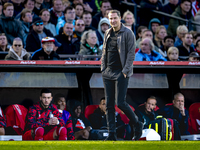 Feyenoord Rotterdam trainer Brian Priske is present during the match between Feyenoord and Twente at the Feyenoord stadium De Kuip for the D...