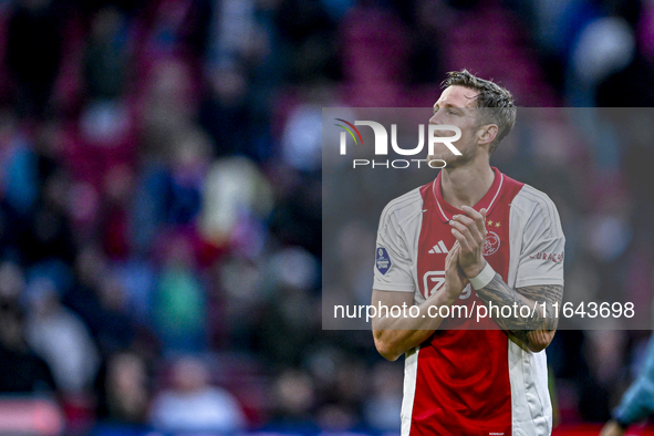 AFC Ajax Amsterdam forward Wout Weghorst plays during the match between Ajax and Groningen at the Johan Cruijff ArenA for the Dutch Eredivis...