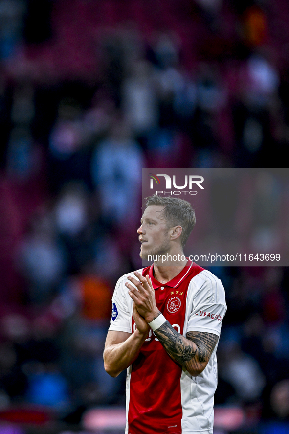 AFC Ajax Amsterdam forward Wout Weghorst plays during the match between Ajax and Groningen at the Johan Cruijff ArenA for the Dutch Eredivis...