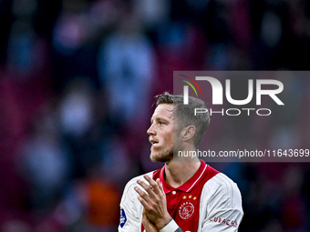 AFC Ajax Amsterdam forward Wout Weghorst plays during the match between Ajax and Groningen at the Johan Cruijff ArenA for the Dutch Eredivis...