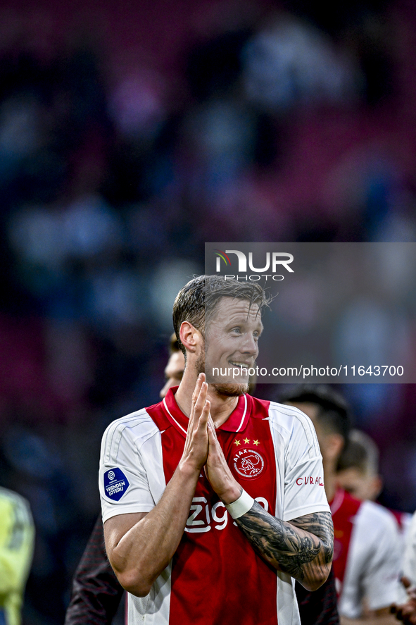 AFC Ajax Amsterdam forward Wout Weghorst plays during the match between Ajax and Groningen at the Johan Cruijff ArenA for the Dutch Eredivis...