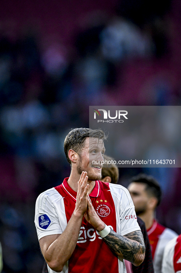 AFC Ajax Amsterdam forward Wout Weghorst plays during the match between Ajax and Groningen at the Johan Cruijff ArenA for the Dutch Eredivis...