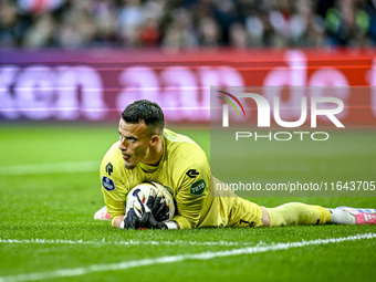 FC Groningen goalkeeper Etienne Vaessen participates in the match between Ajax and Groningen at the Johan Cruijff ArenA for the Dutch Erediv...