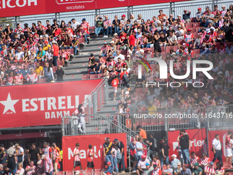 Girona FC fans attend the LaLiga EA Sports match between Girona FC and Athletic Club de Bilbao at Montilivi Stadium in Girona, Spain, on Oct...