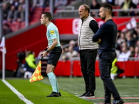 FC Groningen trainer Dick Lukkien is present during the match between Ajax and Groningen at the Johan Cruijff ArenA for the Dutch Eredivisie...