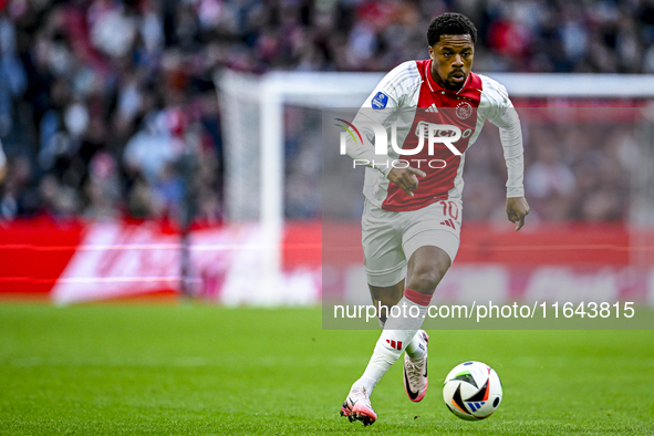 AFC Ajax Amsterdam forward Chuba Akpom plays during the match between Ajax and Groningen at the Johan Cruijff ArenA for the Dutch Eredivisie...