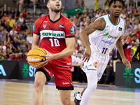 Sergi Garcia of Coviran Granada drives to the basket during the Liga Endesa ACB league basketball match between Coviran Granada and Unicaja...